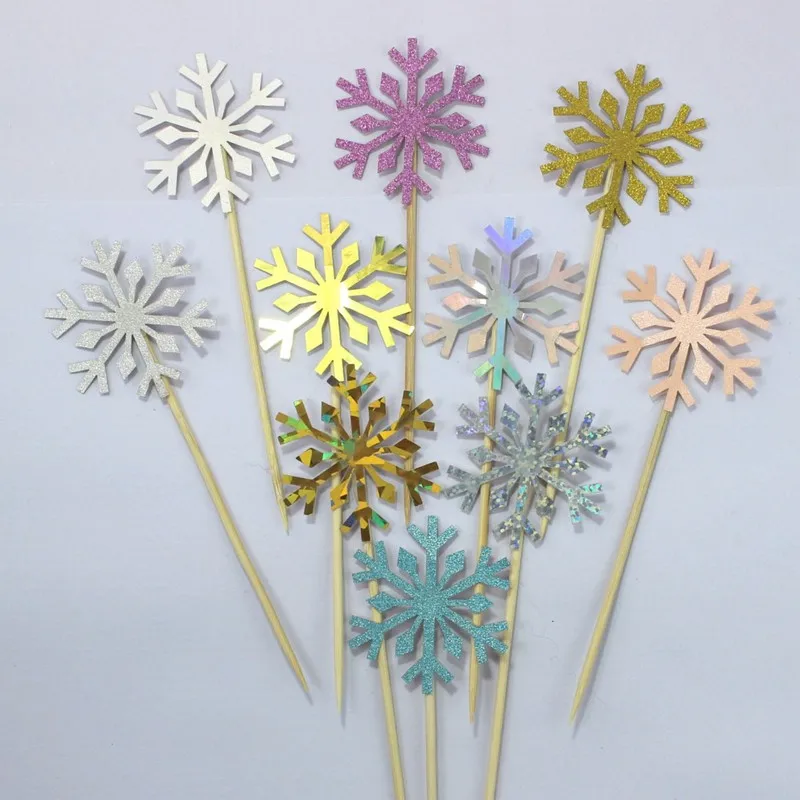 Meal Prep Frozen - 10pc/set Wholesale Snowflake Cupcake Toppers Baby