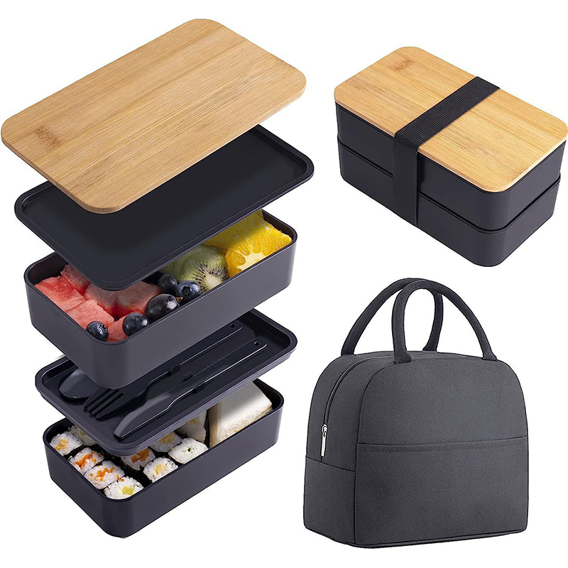 Meal Prep Or Prep Meal - Stackable Bento Box with Utensils 1200ML