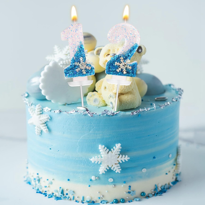 Meal Prep Frozen - 0-9 Numbers Snowflake Cake Candles Birthday