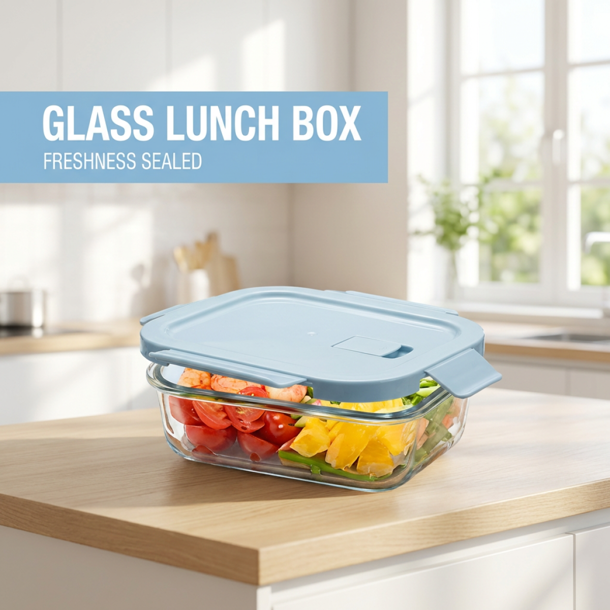 Meal Prep Plan - Crystal Blue Glass Meal Prep Bowls