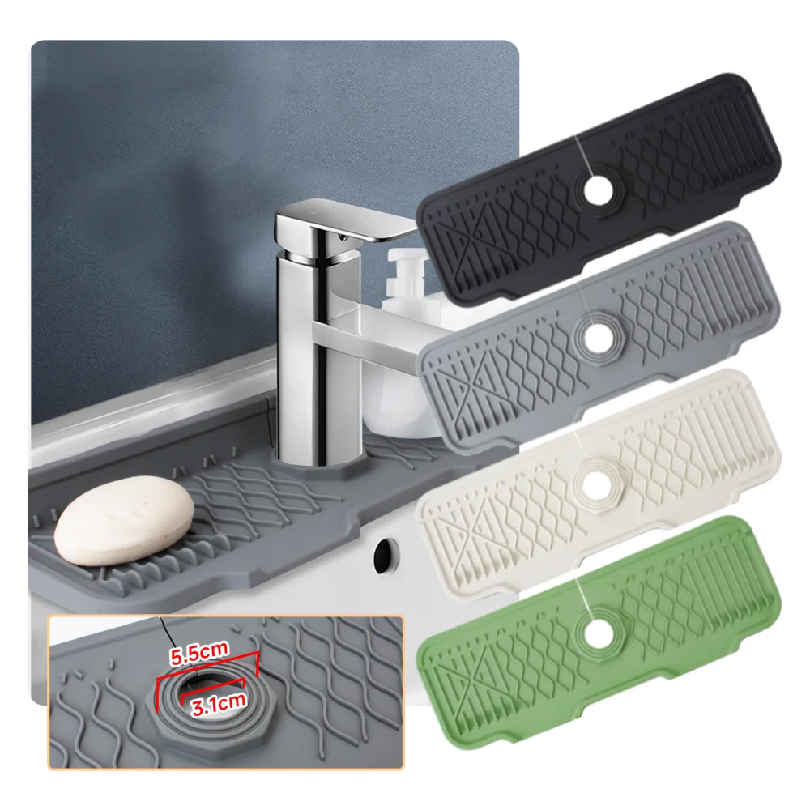 Food Prep Mat - Non-slip silicone kitchen drain mat, suitable