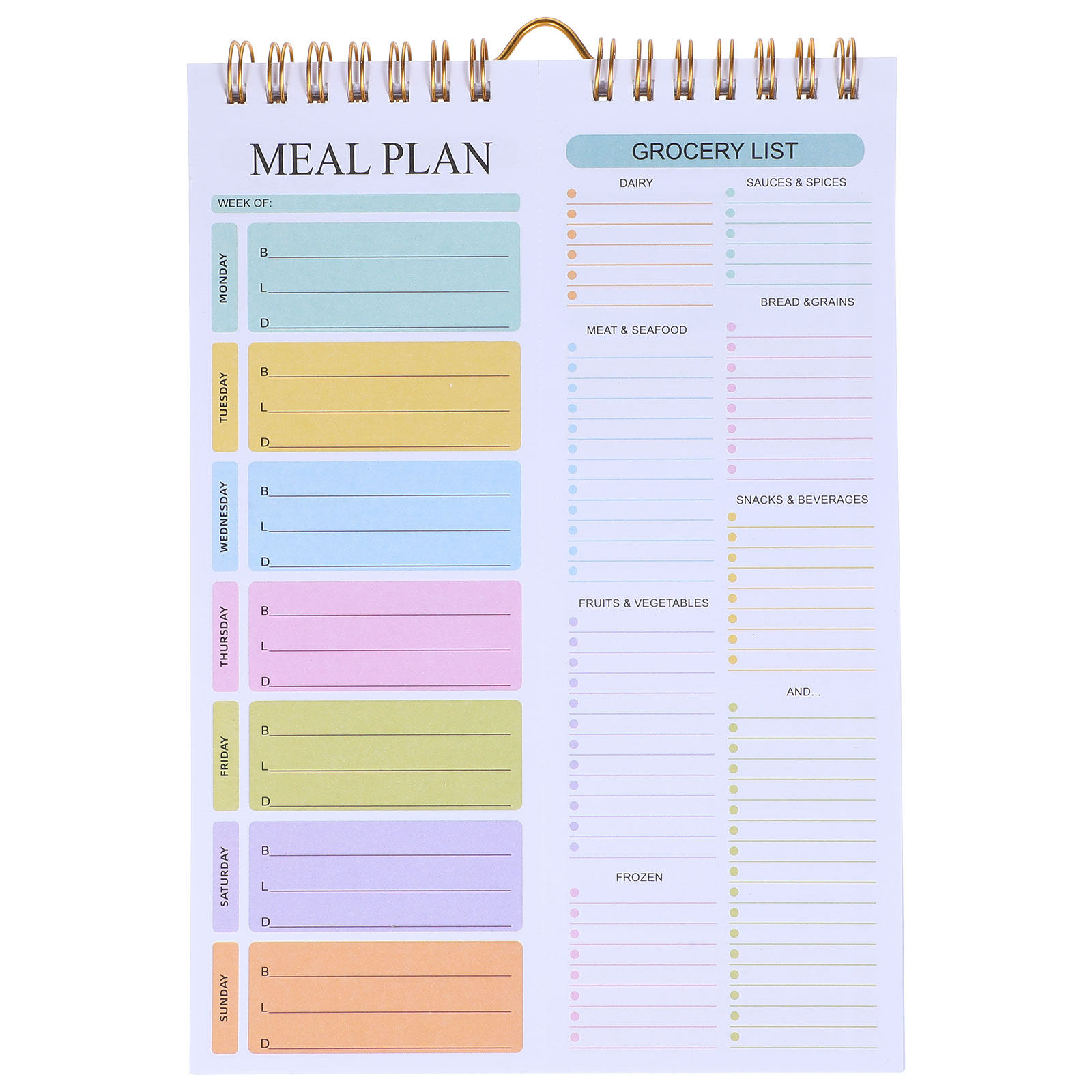 Meal Prep Plan - Weekly Meal Planner Notebook A5 Spiral