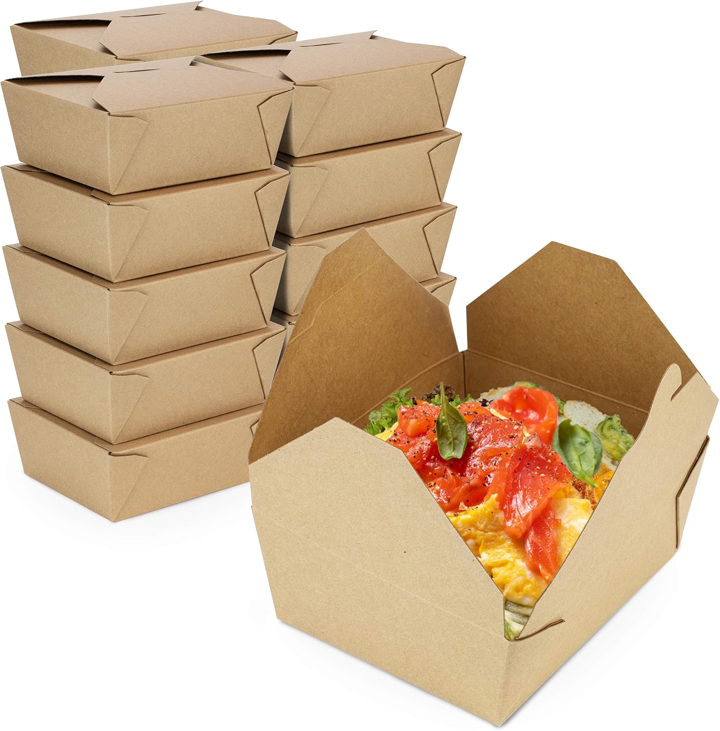 Meal Prep Restaurant - 48 oz Paper Take Out Containers,