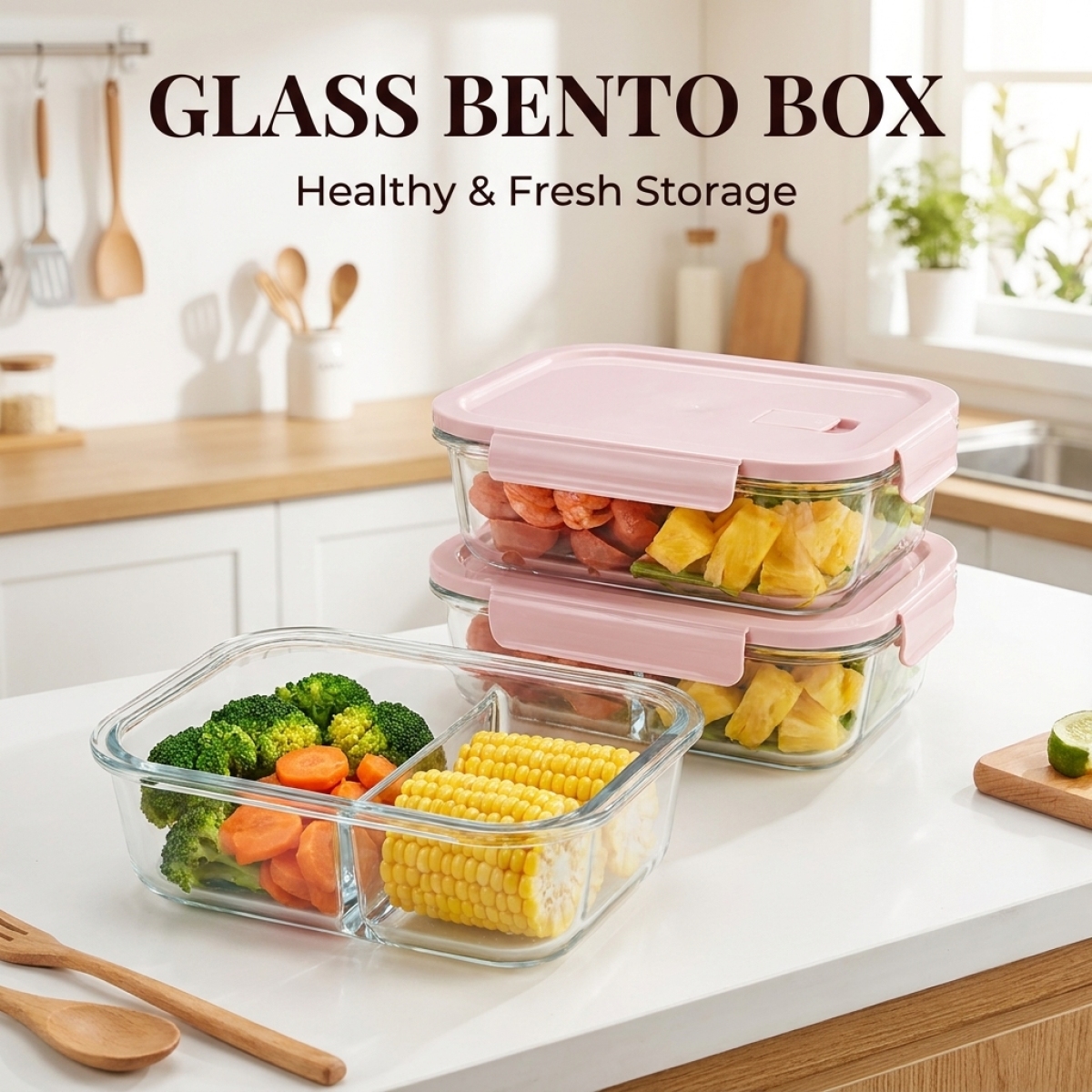 Cute Pink Glass Meal Prep Cont – Meal Prep Healthy Lunch Bewertung und Preis