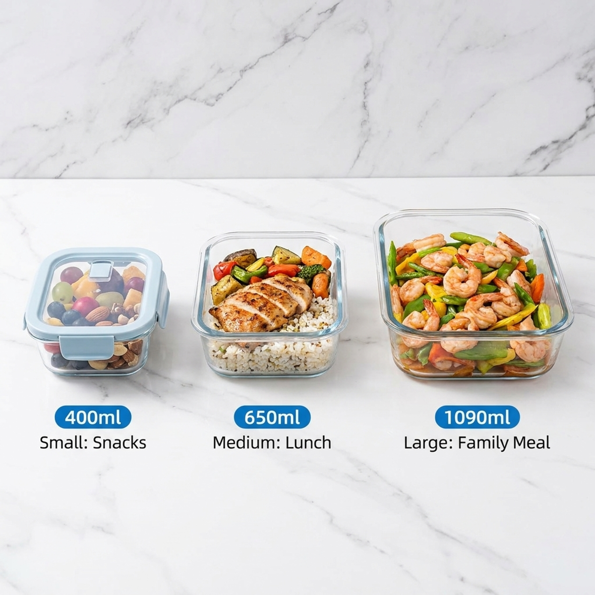 Blue Glass Lunch Box–High Boro – Meal Prep Or Prep Meal Bewertung und Preis