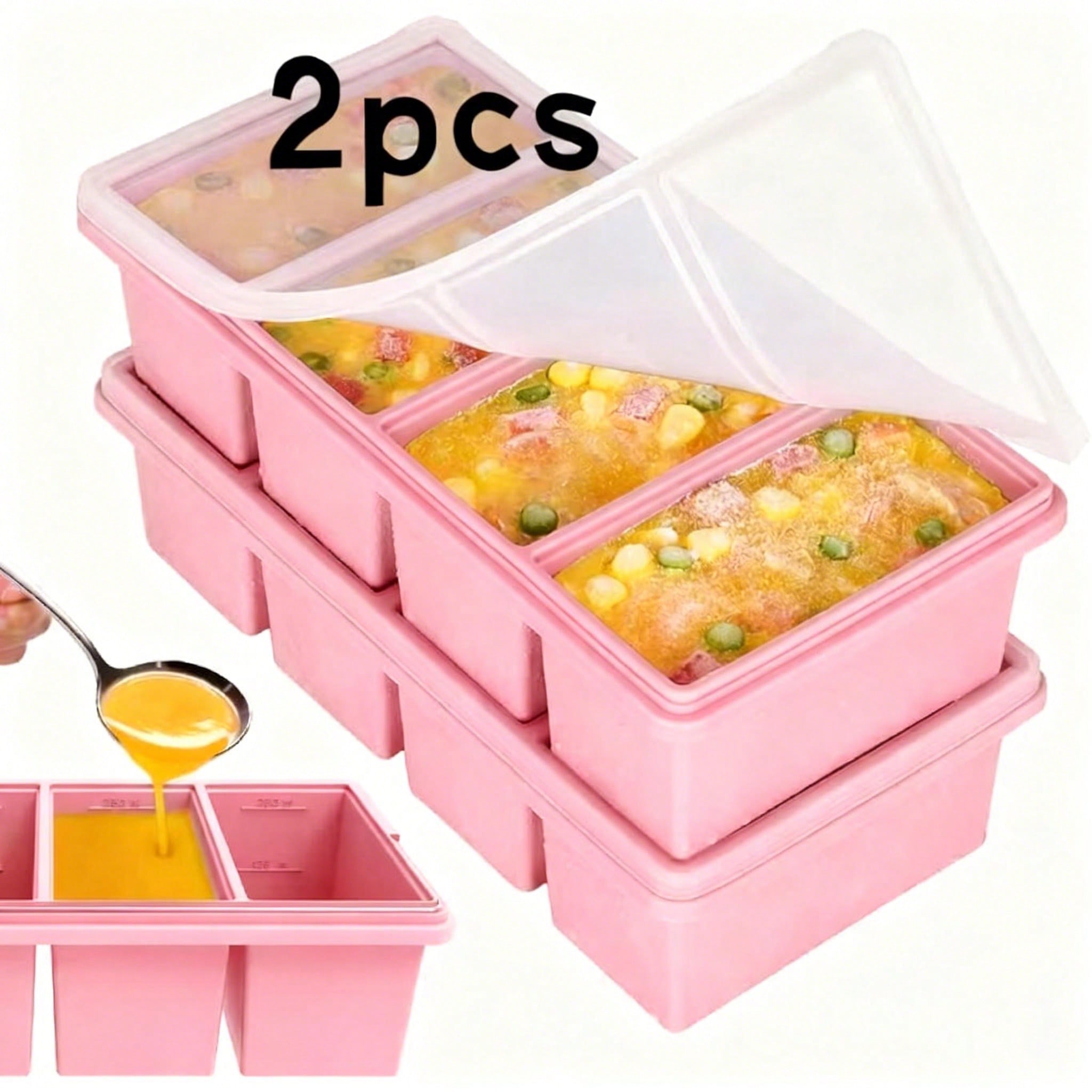 2pcs Silicone Freezer Trays Wi – Meal Prep Frozen Bewertung und Preis