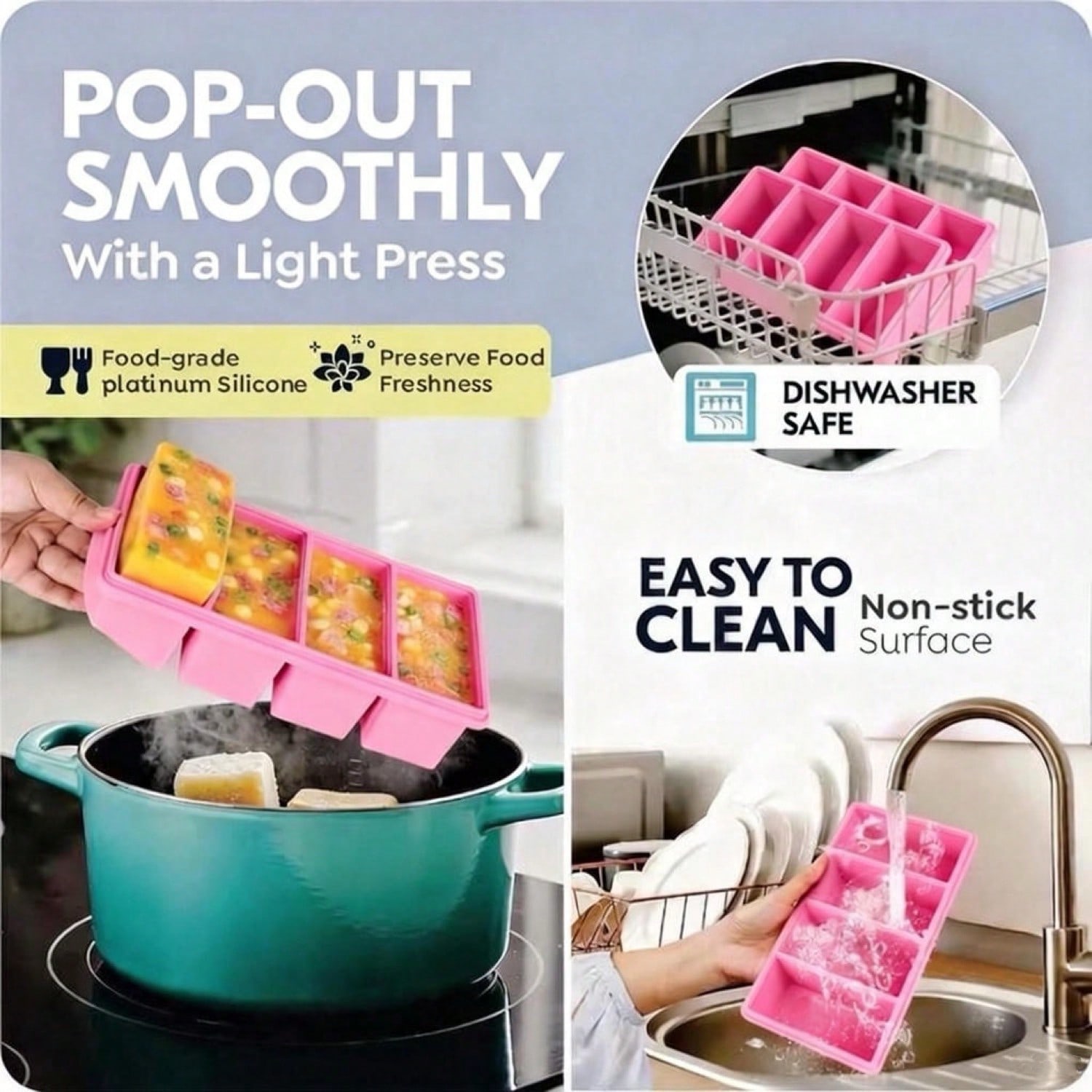 2pcs Silicone Freezer Trays Wi – Meal Prep Frozen Bewertung und Preis