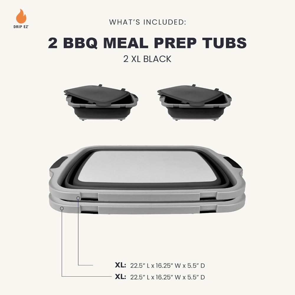 Collapsible BBQ Prep Tubs 2-Pi – Meal Prep Cutting Bewertung und Preis