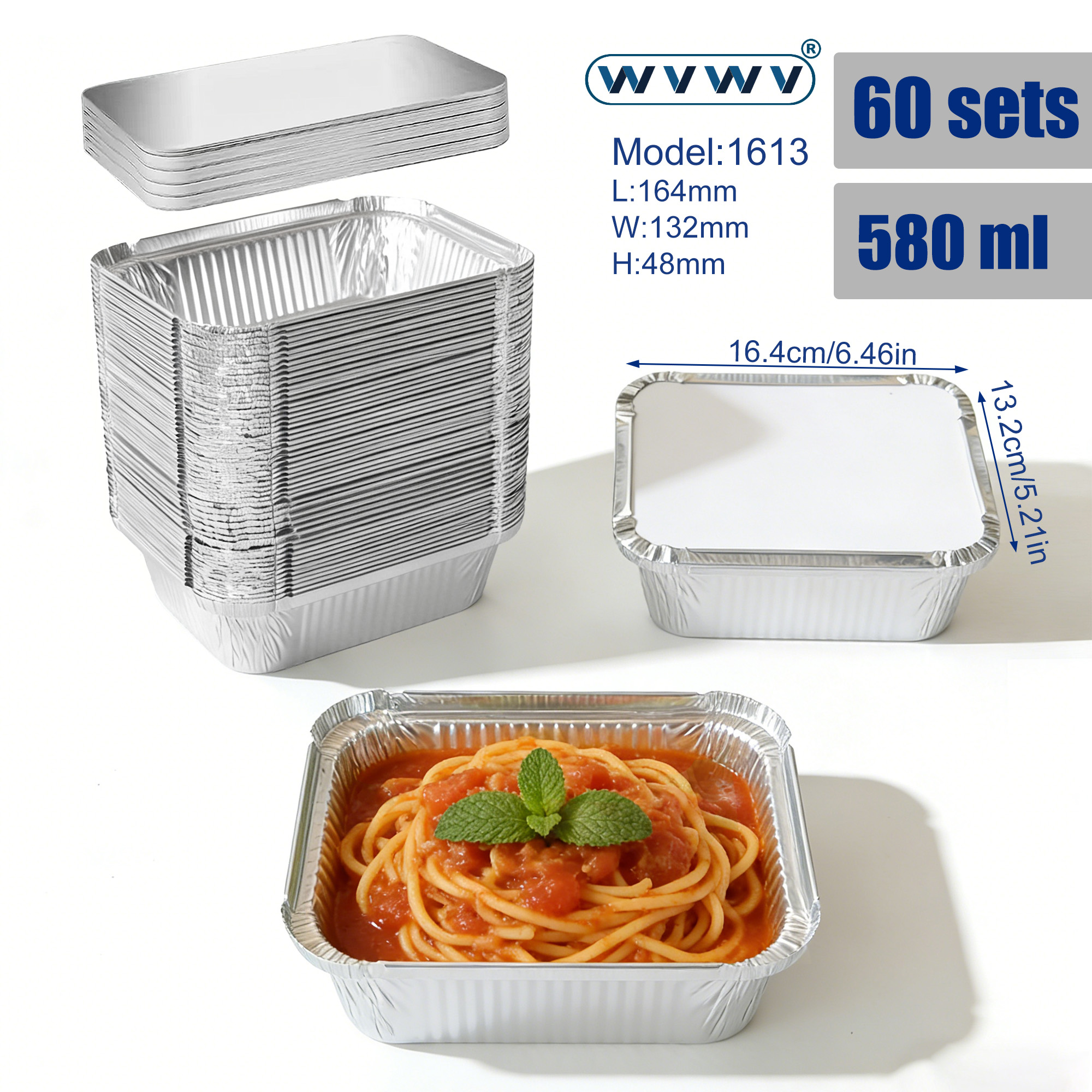 60Pcs 560ml Disposable Aluminu – Meal Prep Restaurant Bewertung und Preis
