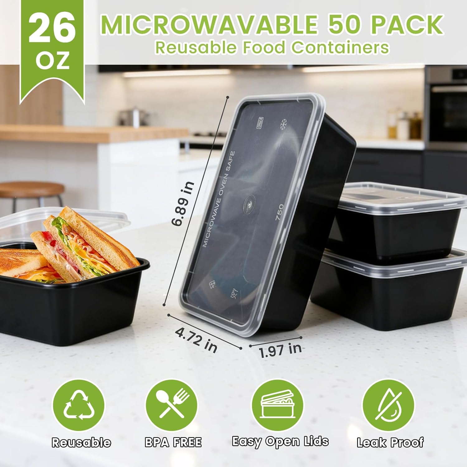50-Pack Meal Prep Containers,  – Meal Prep Healthy Lunch Bewertung und Preis