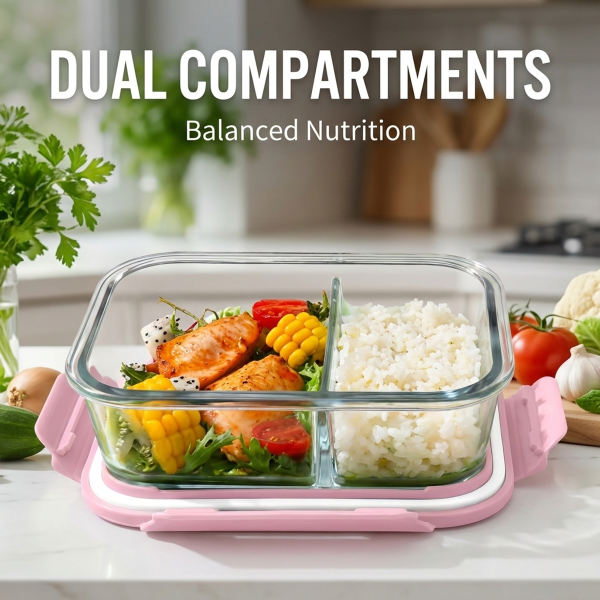 Portable Pink Glass Meal Prep  – Meal Prep Healthy Lunch Bewertung und Preis