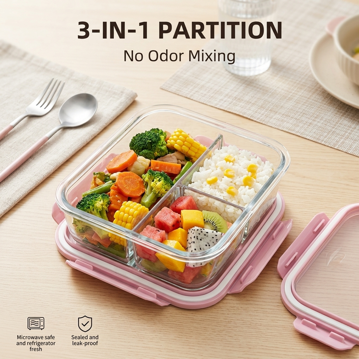 Portable Pink Glass Meal Prep  – Meal Prep Healthy Lunch Bewertung und Preis
