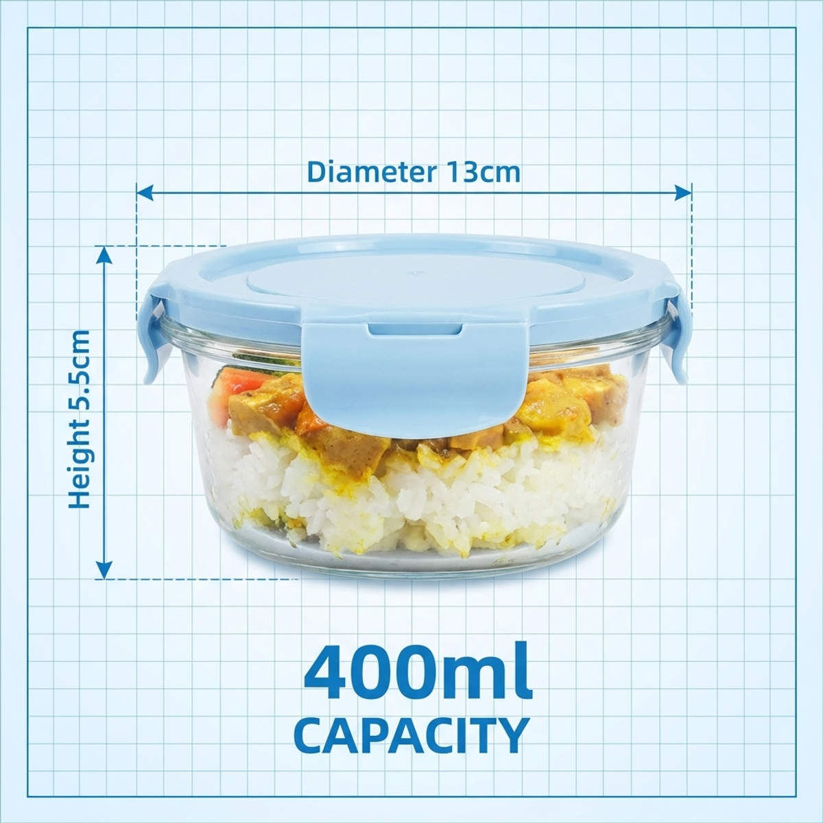 Rock Blue Small Round Glass Fo – Meal Prep Plan Bewertung und Preis