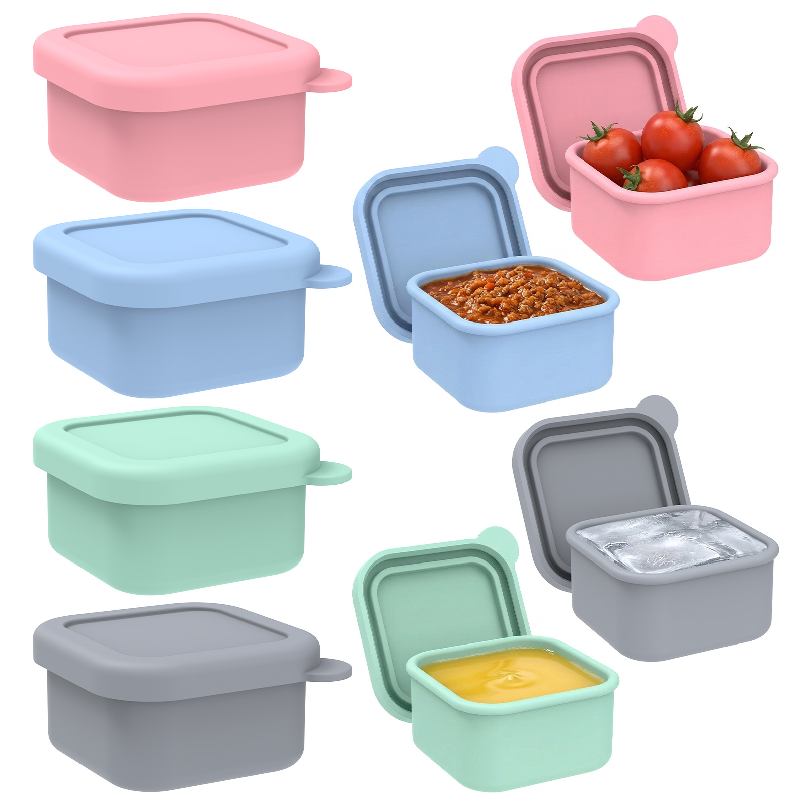 4/8 Pcs 3.4 oz Silicone Freeze – Meal Prep Frozen Bewertung und Preis