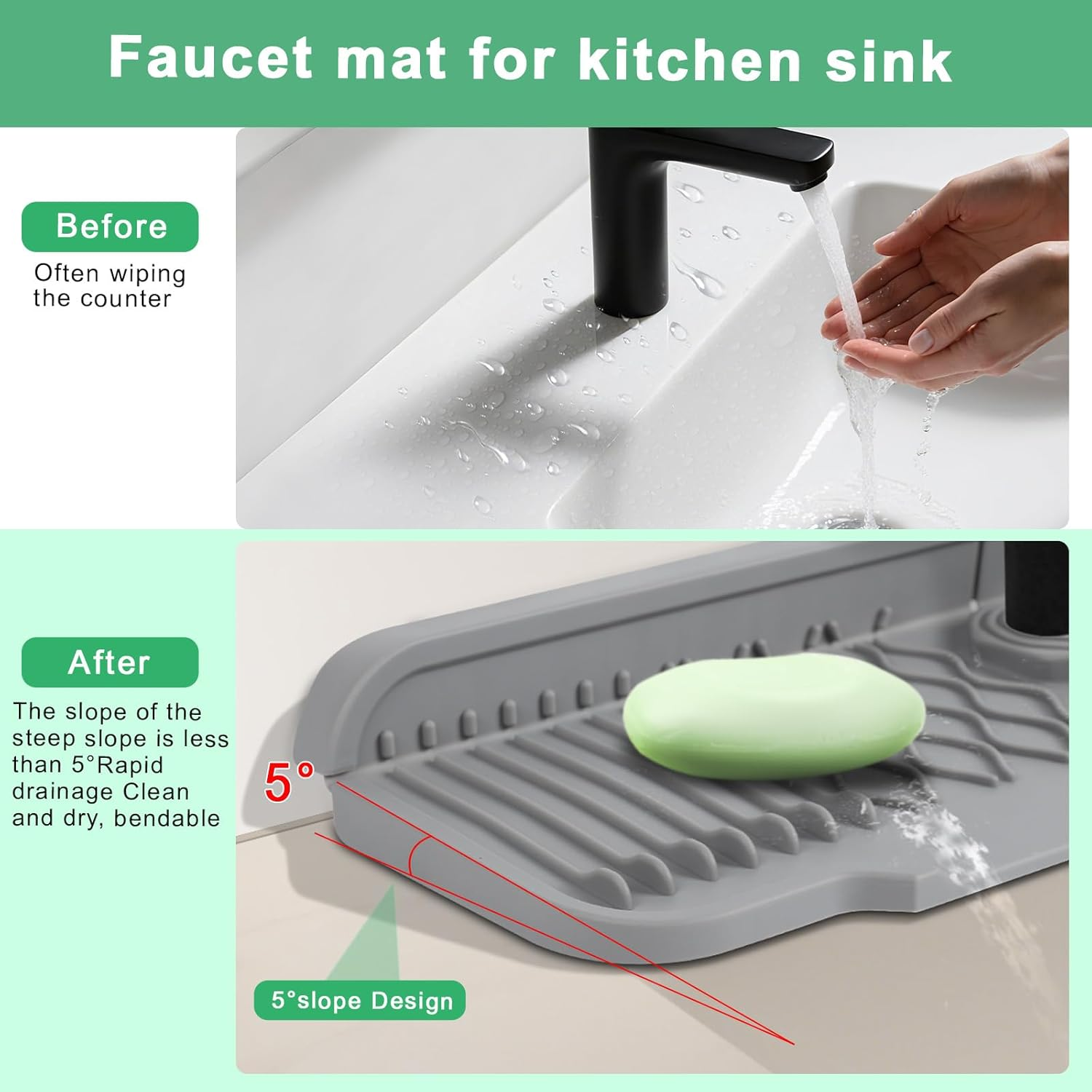 Non-slip silicone kitchen drai – Food Prep Mat Bewertung und Preis
